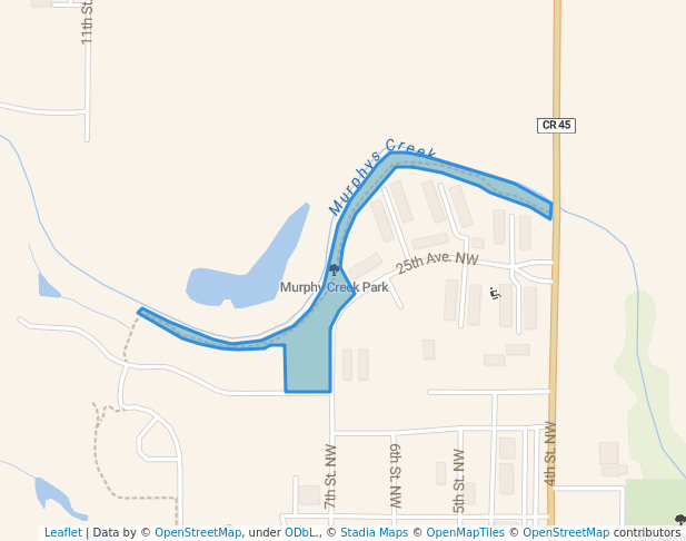 walking in Murphy Creek Park map in Austin