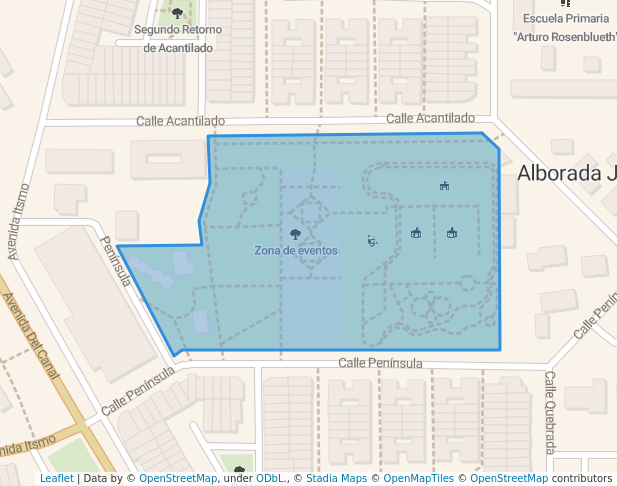 walking in Parque Plaza Estado de México map in Alborada Jaltenco
