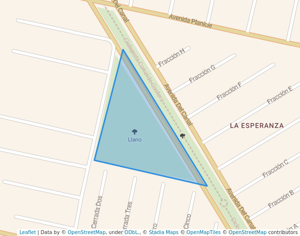 walking in Llano map in San Pablo de las Salinas