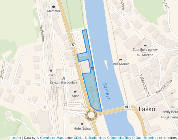 Laško small park in Laško | Map and Routes