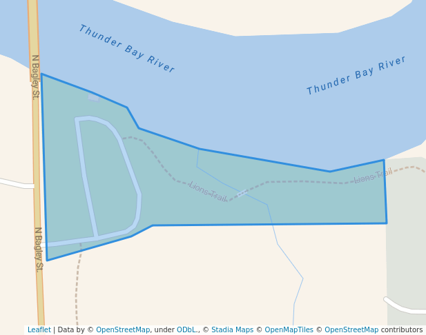 walking in Arthur E Sytek Park map in Alpena