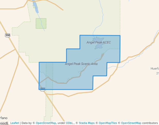walking in Angel Peak Scenic Area map in Bloomfield