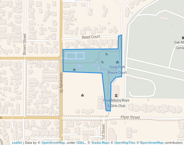 walking in Giorgi Park map in Healdsburg