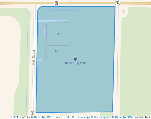walking in Brooks City Park map in Brooks