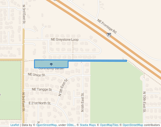 walking in Community Garden map in Mountain Home