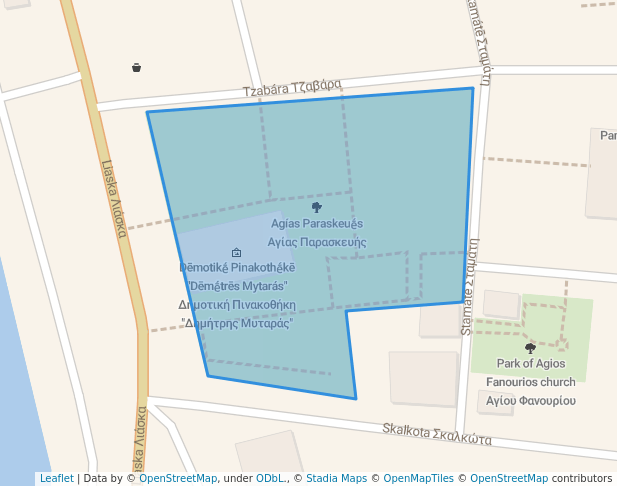 walking in Αγίας Παρασκευής map in Chalkida