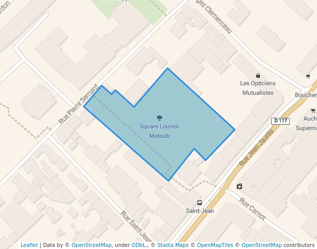 walking in Square Lounès Matoub map in Noisy-le-Sec