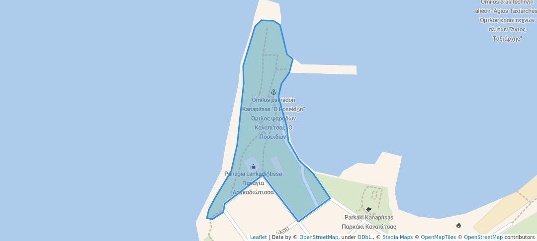 walking in Park Panagias Lagkadiotissas map in Chalkida