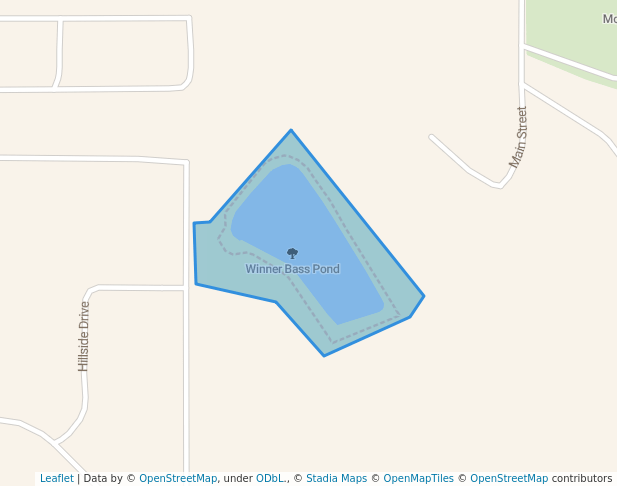 walking in Winner Bass Pond map in Winner