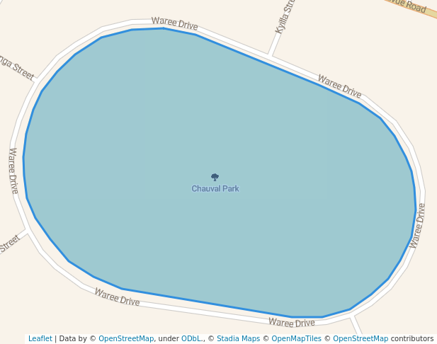 walking in Chauval Park map in Hillvue