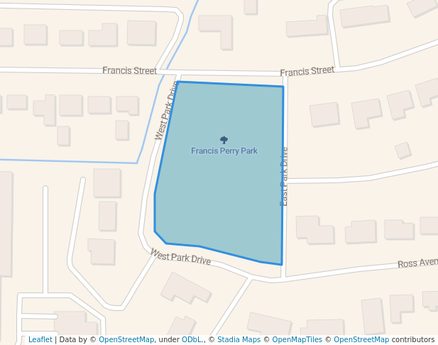 walking in Francis Perry Park map in Carrollton