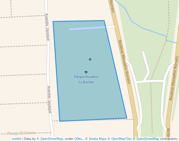 walking in Parque Acuatico La Bomba map in Santa Tecla