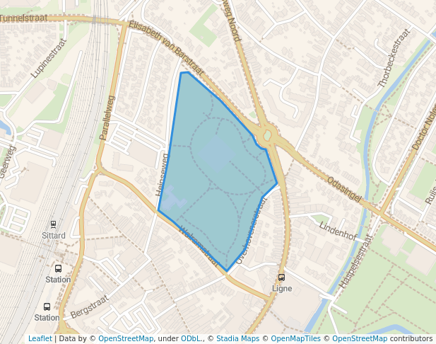 walking in Maasland park map in Sittard