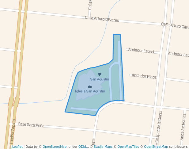 walking in San Agustin map in Ciudad Victoria
