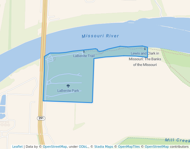 walking in LaBenite Park map in Sugar Creek