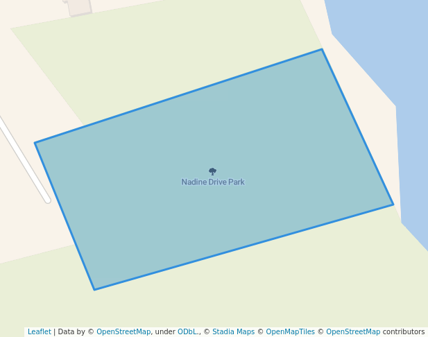 walking in Nadine Drive Park map in Porters Lake