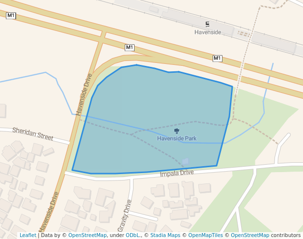 walking in Havenside Park map in Chatsworth