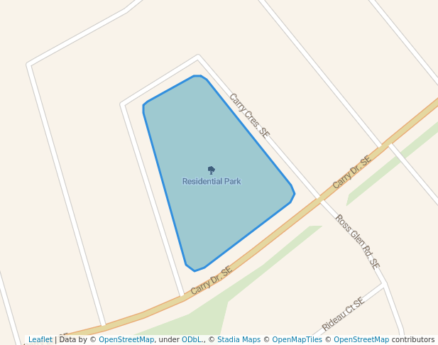 walking in Residential Park map in Medicine Hat