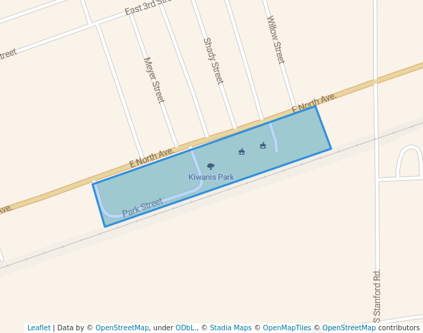 walking in Kiwanis Park map in Flora