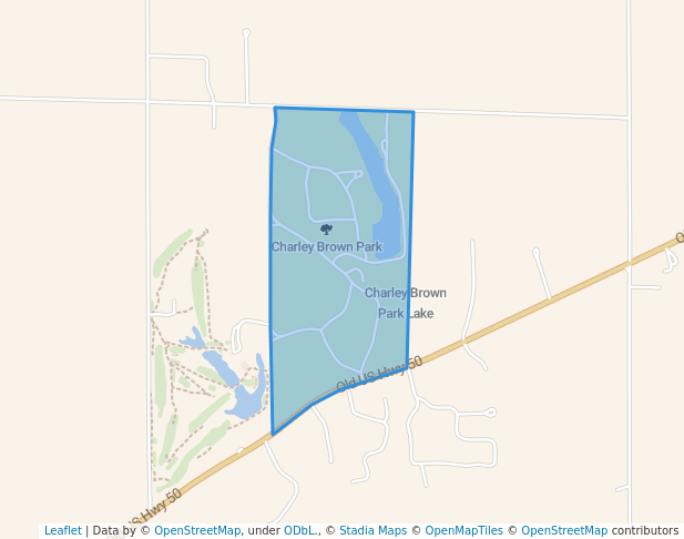 walking in Charley Brown Park map in Flora