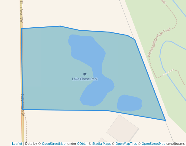 walking in Lake Chase Park map in Owatonna