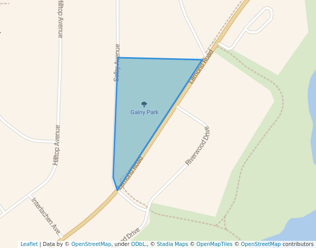 walking in Gainy Park map in Owatonna