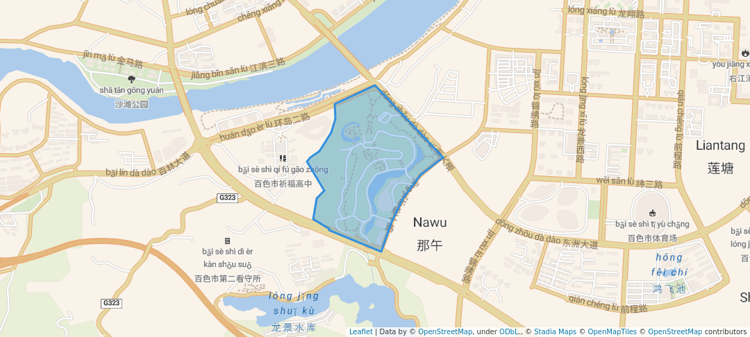 walking in 园博园 map in Bai Se Shi