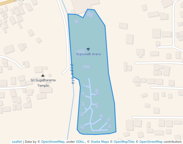 walking in Supuwath Arana map in Negombo