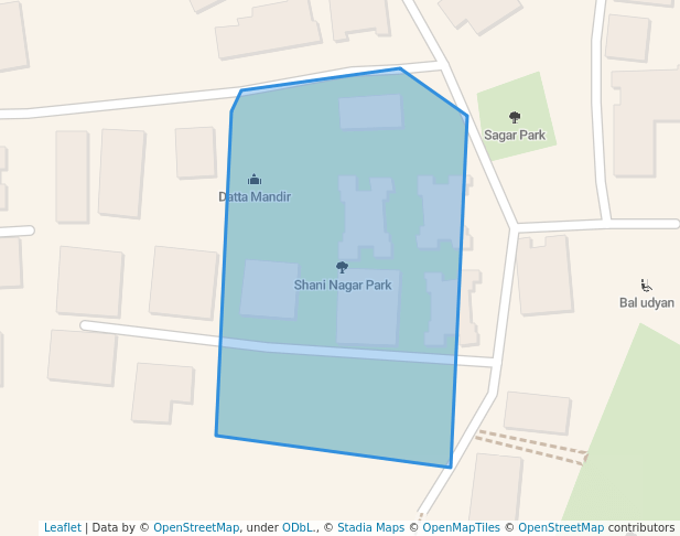 walking in Shani Nagar Park map in Badlapur