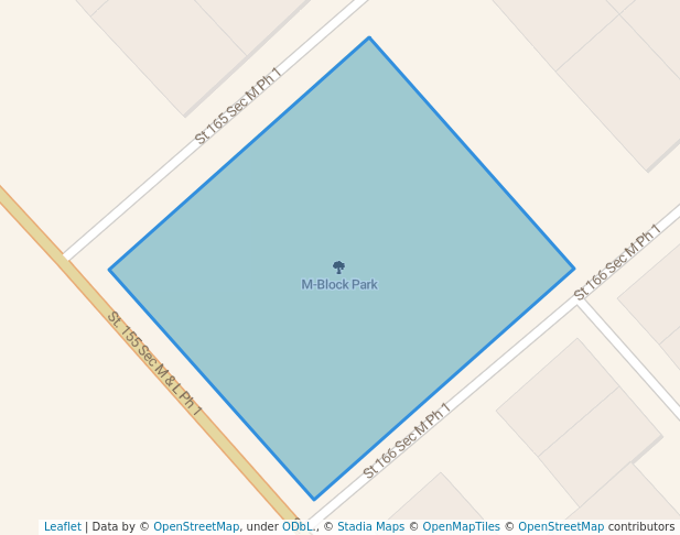 walking in M-Block Park map in Lahore