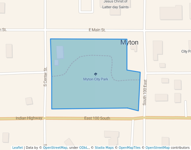 walking in Myton City Park map in Myton