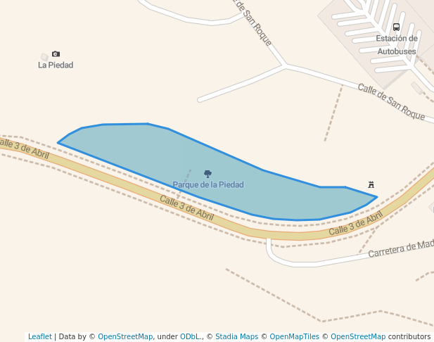 walking in Parque de la Piedad map in Segovia