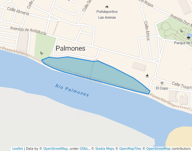 walking in Parque de Palmones map in Palmones
