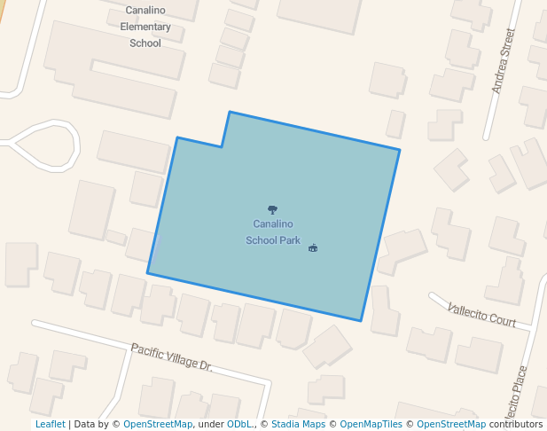 walking in Canalino School Park map in Carpinteria