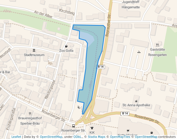 walking in Allee map in Sulzbach-Rosenberg
