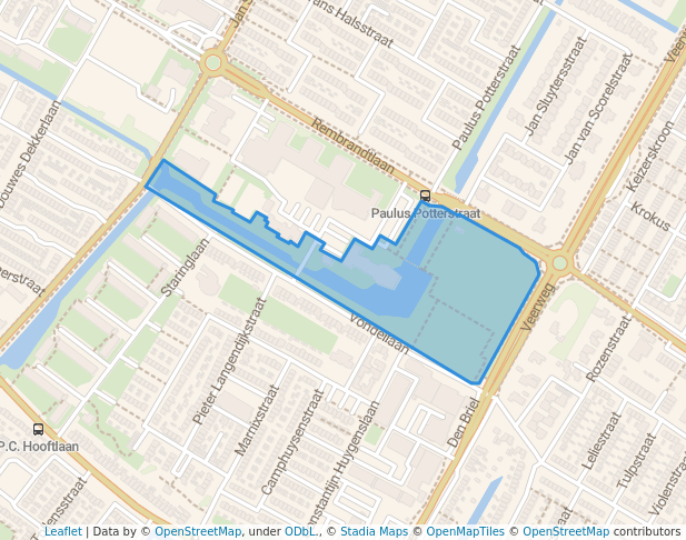 walking in Vondelpark map in Papendrecht