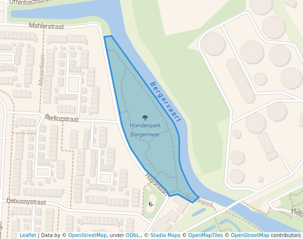 walking in Hondenpark Bergermeer map in Alkmaar