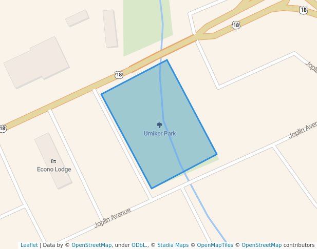 walking in Umiker Park map in Hot Springs