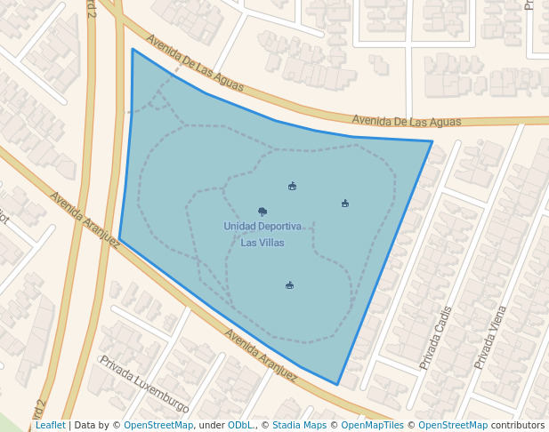 walking in Unidad Deportiva Las Villas map in Tijuana