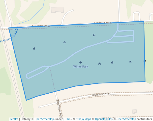 walking in Winter Park map in Danville