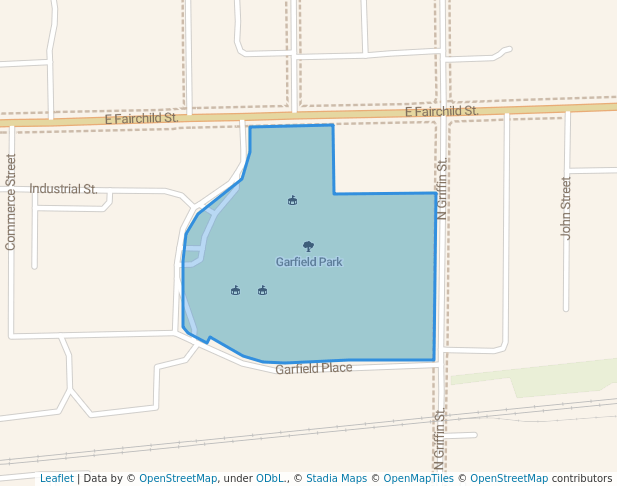 walking in Garfield Park map in Danville