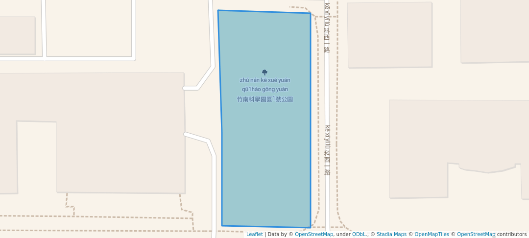 walking in 竹南科學園區1號公園 map in 竹南鎮