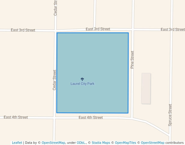 walking in Laurel City Park map in Laurel