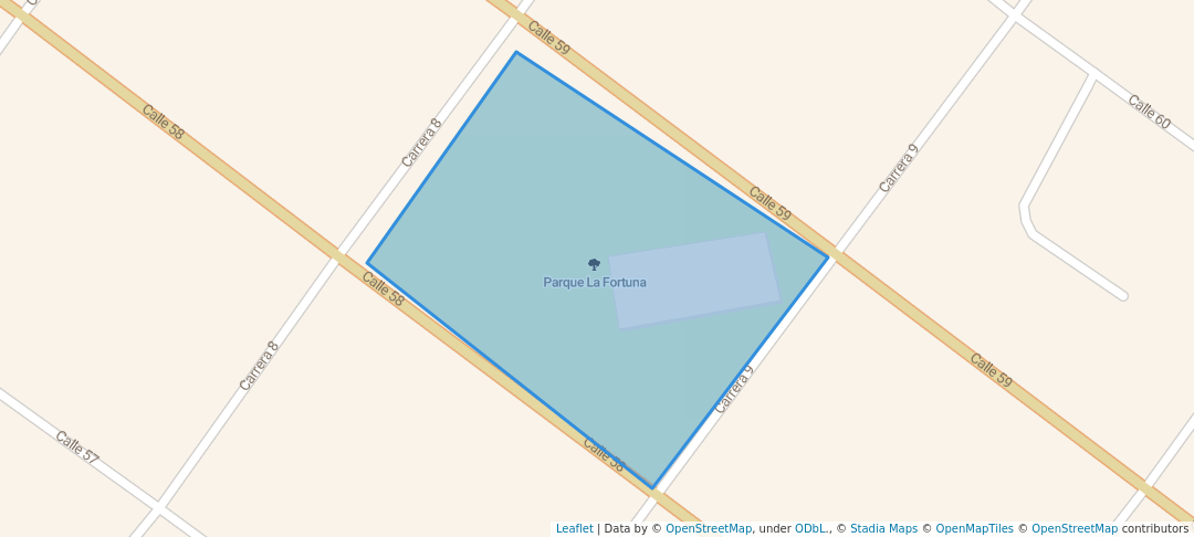 walking in Parque La Fortuna map in Montería