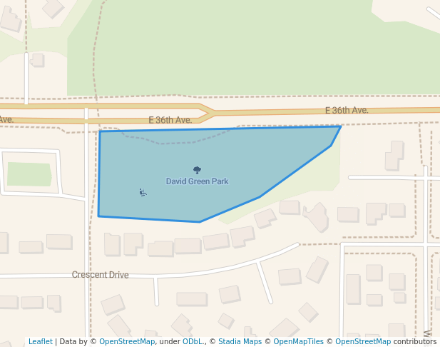 walking in David Green Park map in Anchorage