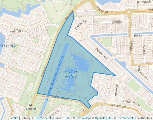 walking in De Wijdse Weide map in Zoetermeer