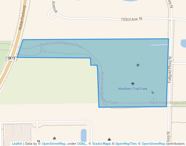 walking in Northern Trail Park map in Brooklyn Park