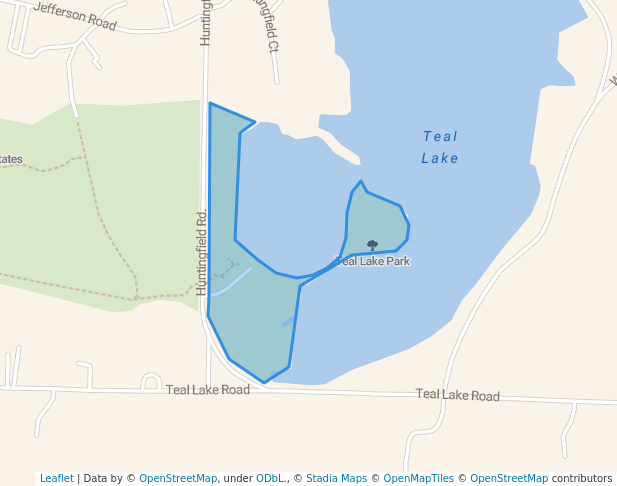 walking in Teal Lake Park map in Mexico