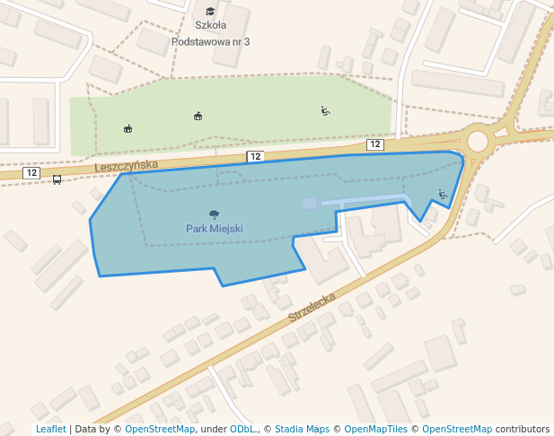 walking in Park Miejski map in Gostyń