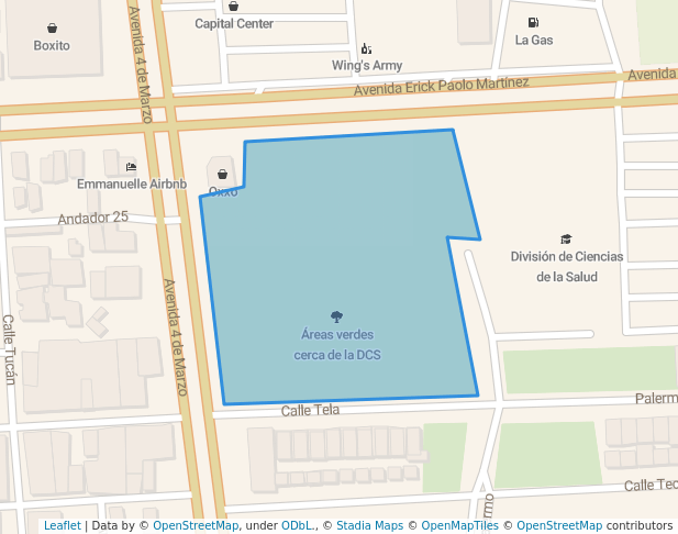 walking in Áreas verdes cerca de la DCS map in Chetumal